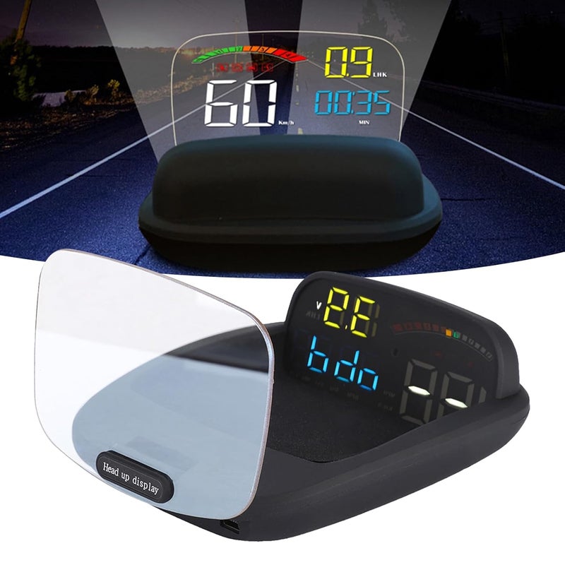 EIMSOAH Car HUD Display for OBD GPS, Universal Large Screen Car Head-Up Display with Overspeed Warning and Stereo Imaging - Image 1